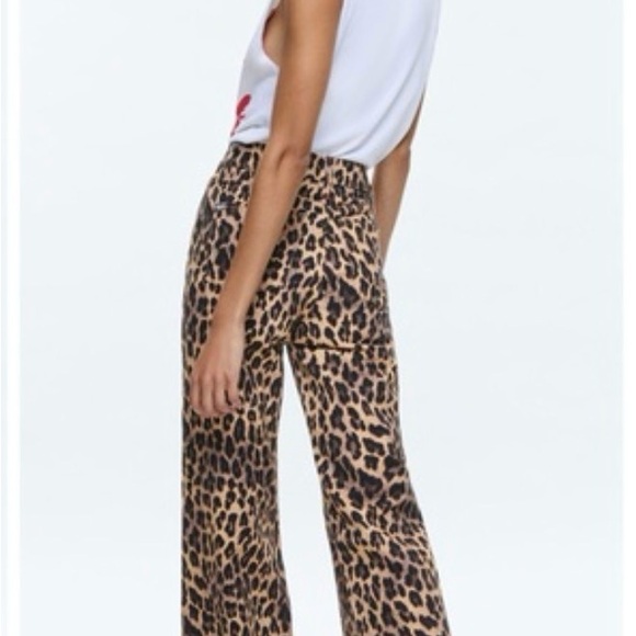 NWT Alice + Olivia Leopard Print Wide-Leg Wezzy Jeans size 30 - Picture 2 of 16